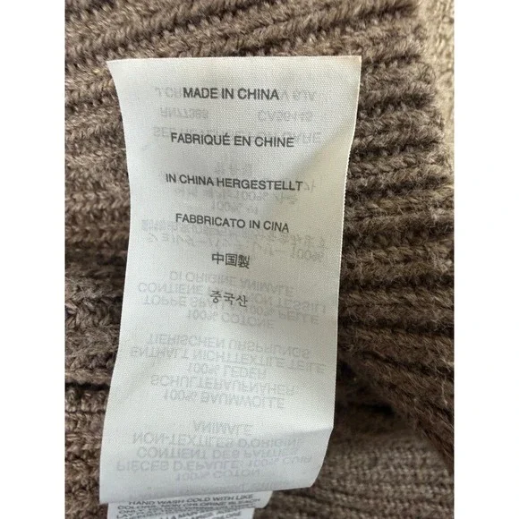 J.Crew Woodsman Ribbed Knit Sweater Men M Leather Shoulder Patches Brown EUC - Picture 4 of 10